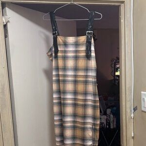 Plaid Dress with Black Straps